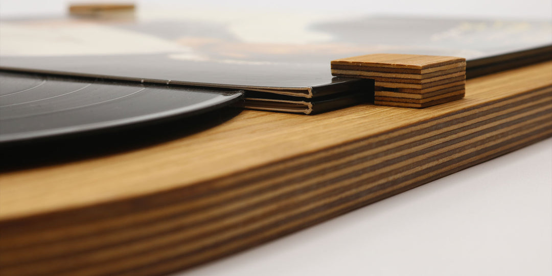 Wooden vinyl record frame