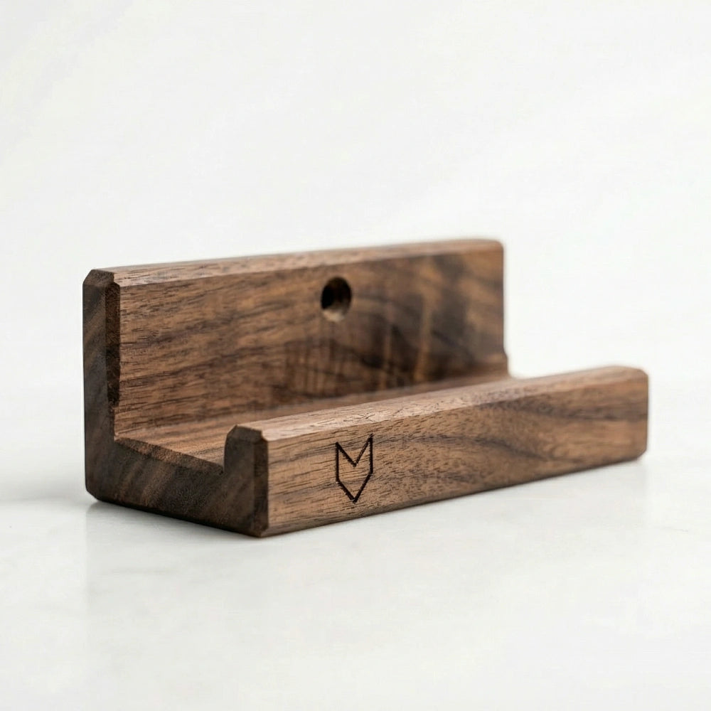 lp houder muur walnoot detail